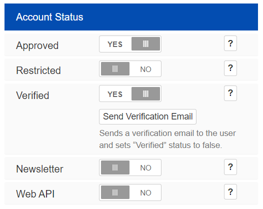 Account Status Screenshot